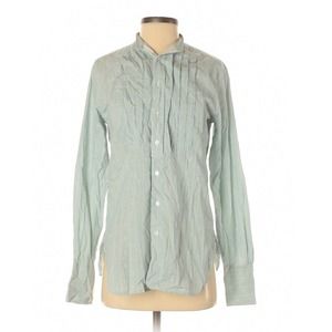 EUC! Ralph Lauren Blue & White Cotton Long Sleeve Button-Down Shirt Size 2